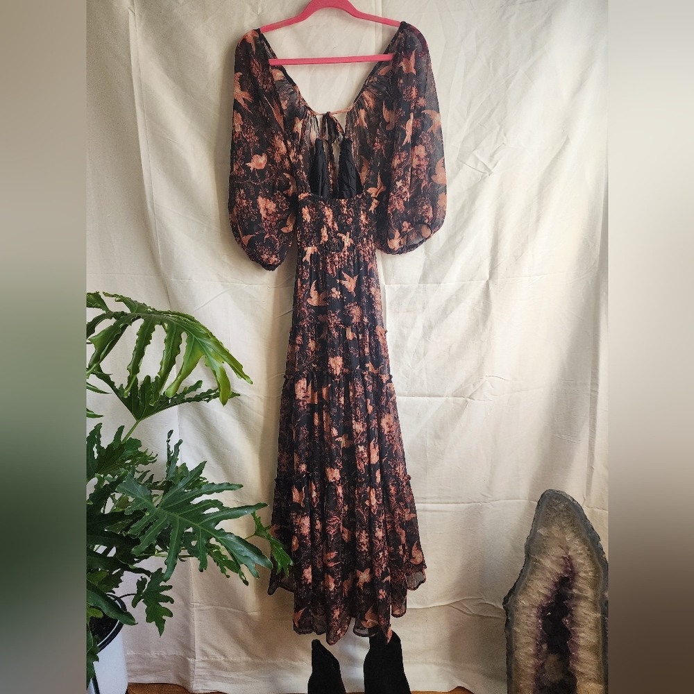 Free People XS swallow print dress